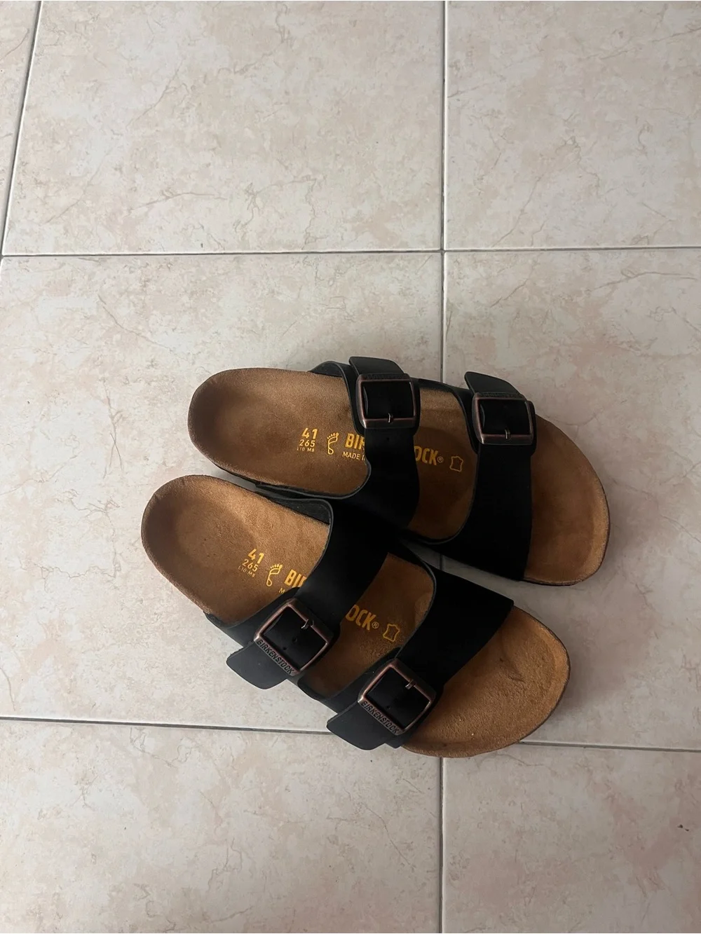 NWOT Birkenstock men  Double Strap Cork Footbed Sandals